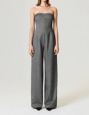 NEW NOCTURNE soho tailored strapless jumpsuit in grey